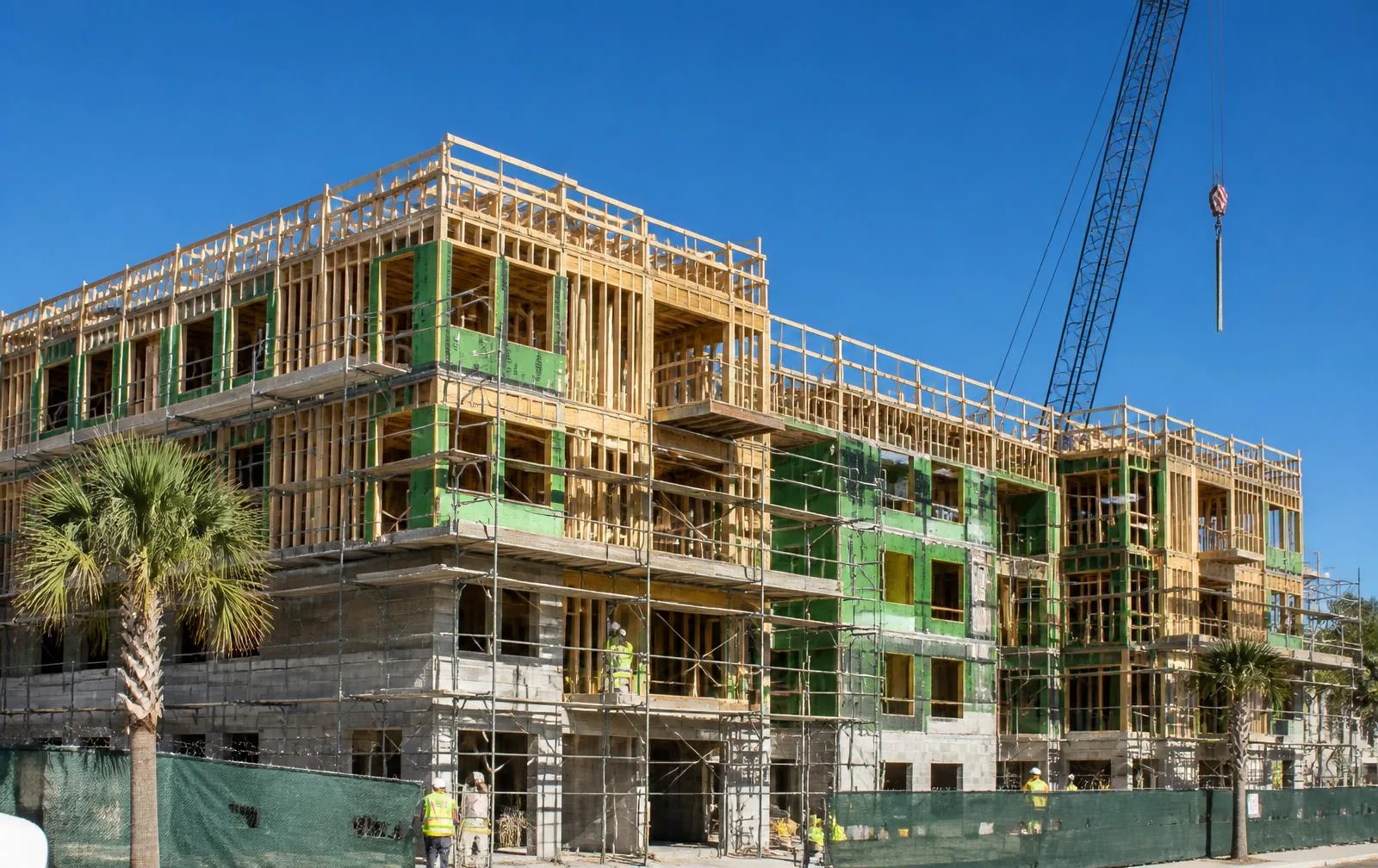 Multifamily apartment building under construction
